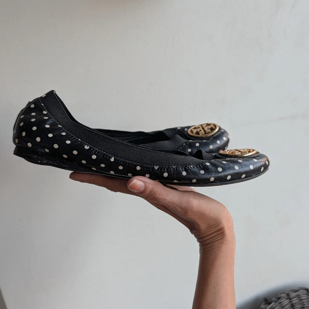 Tory Burch Minnie Polka Dot Flats Size 8.5